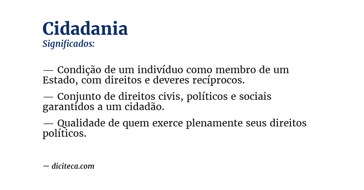 Significado de cidadania