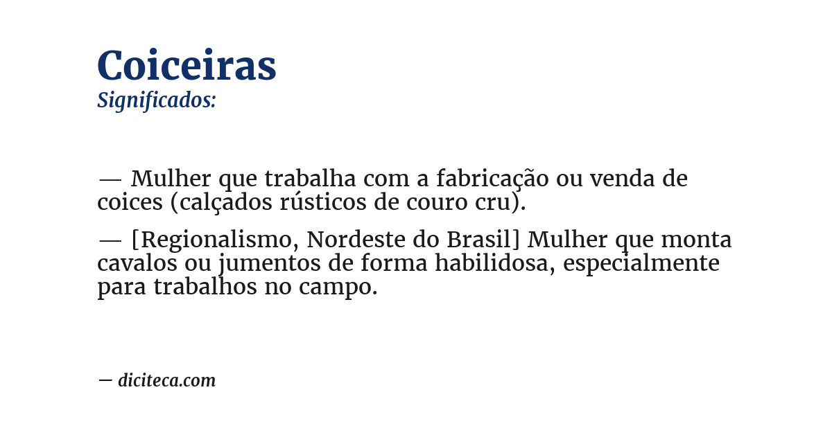 Significado de coiceiras