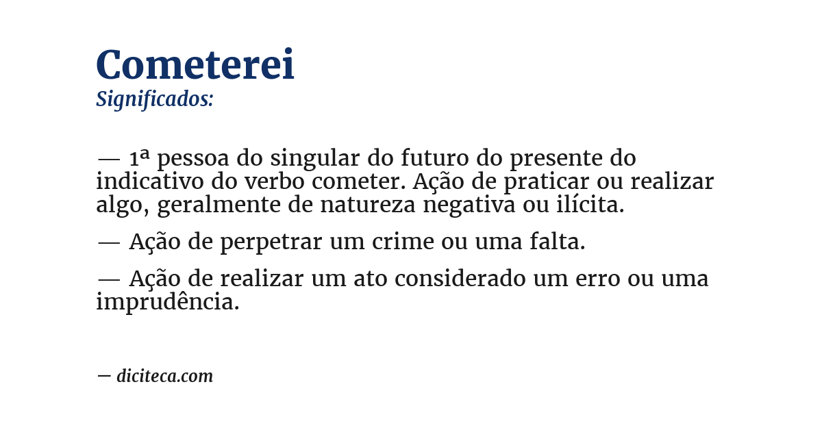 Significado de cometerei