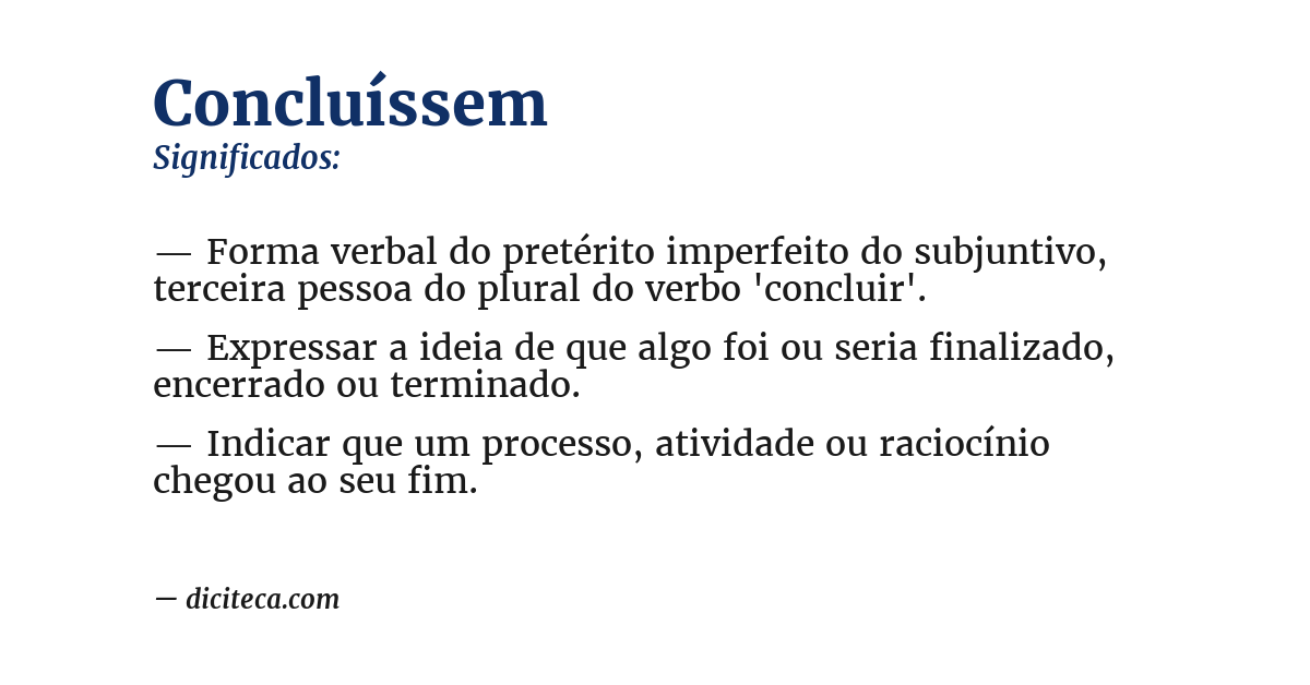 Significado de concluíssem