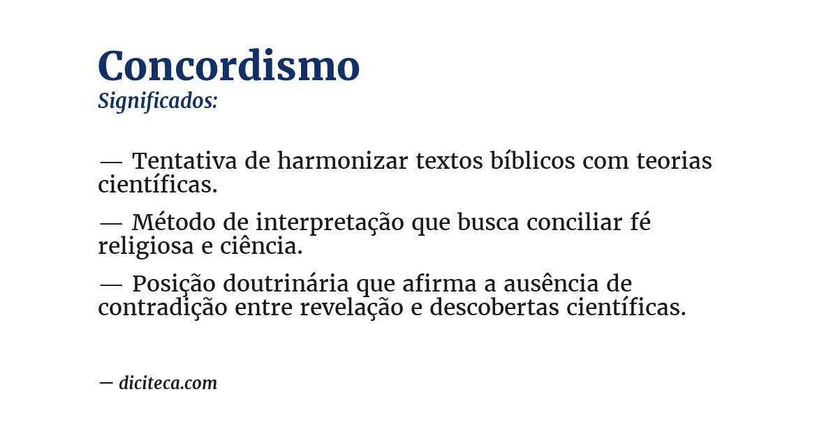 Significado de concordismo