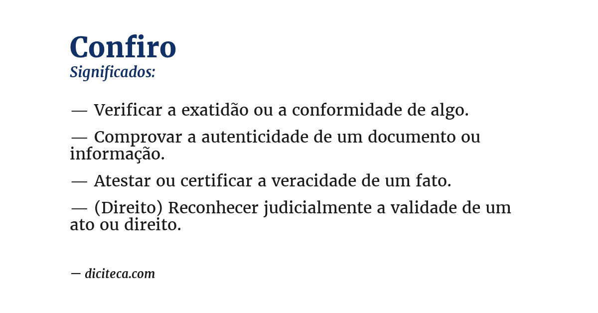 Significado de confiro