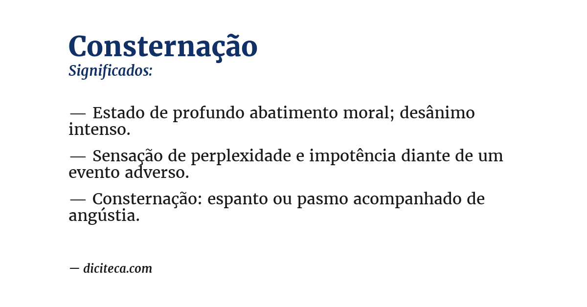 Significado de consternação