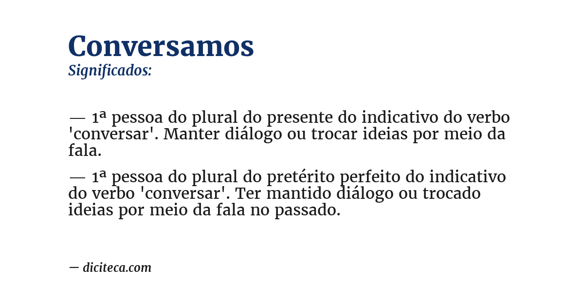 Significado de conversamos