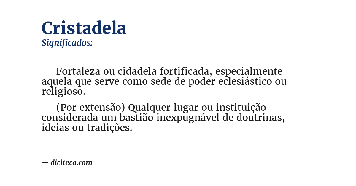 Significado de cristadela