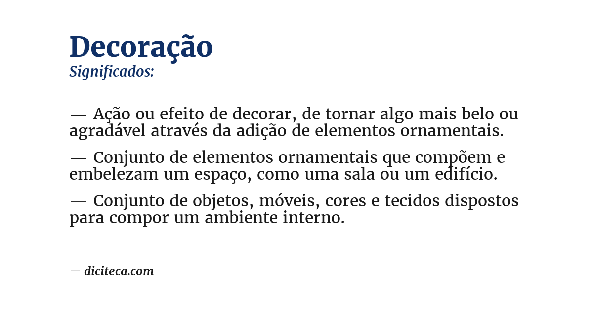 Significado de decoração