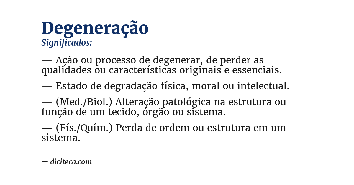 Significado de degeneração