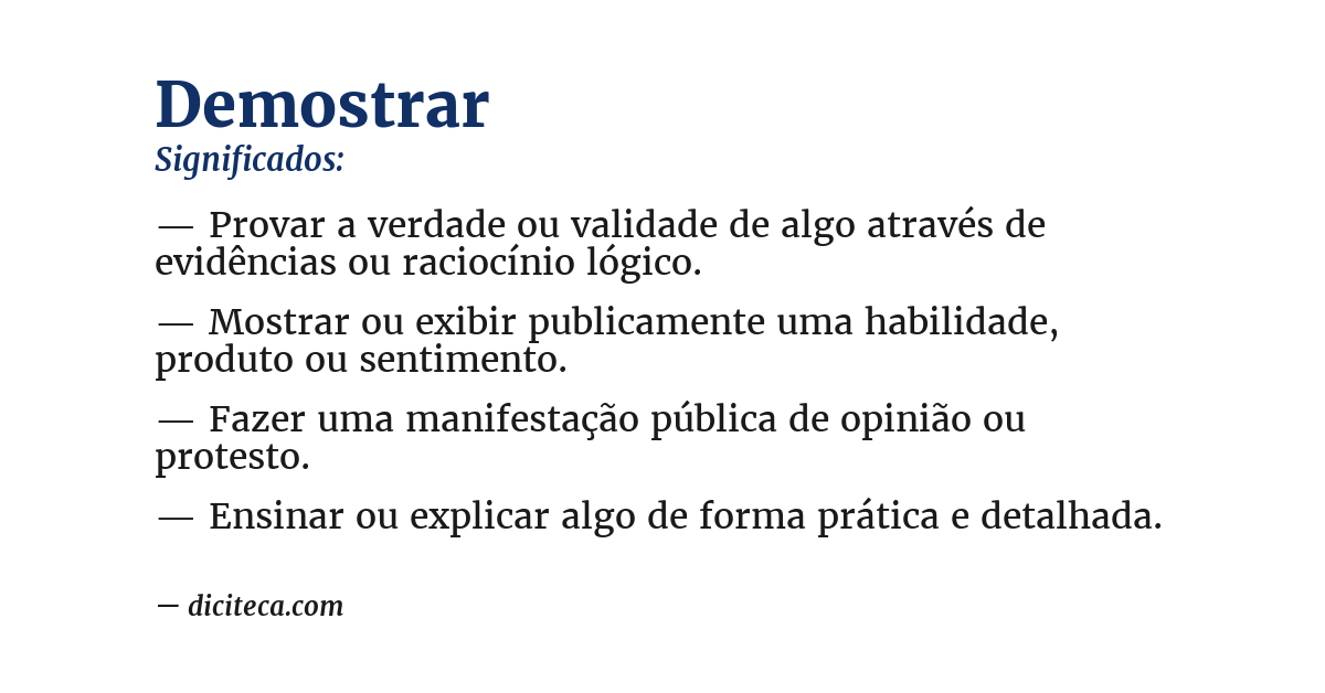 Significado de demostrar
