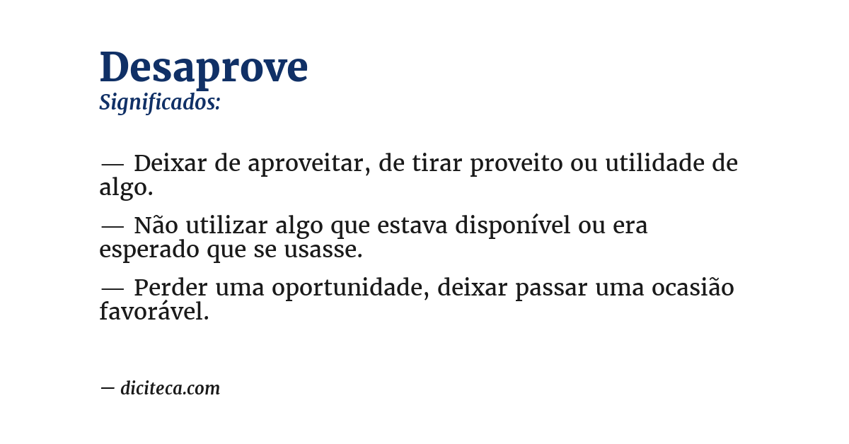 Significado de desaprove