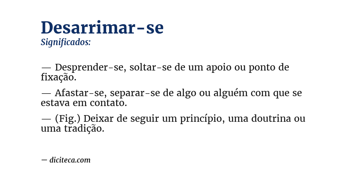 Significado de desarrimar-se