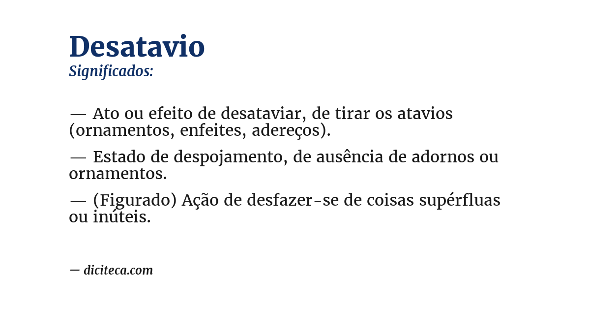 Significado de desatavio