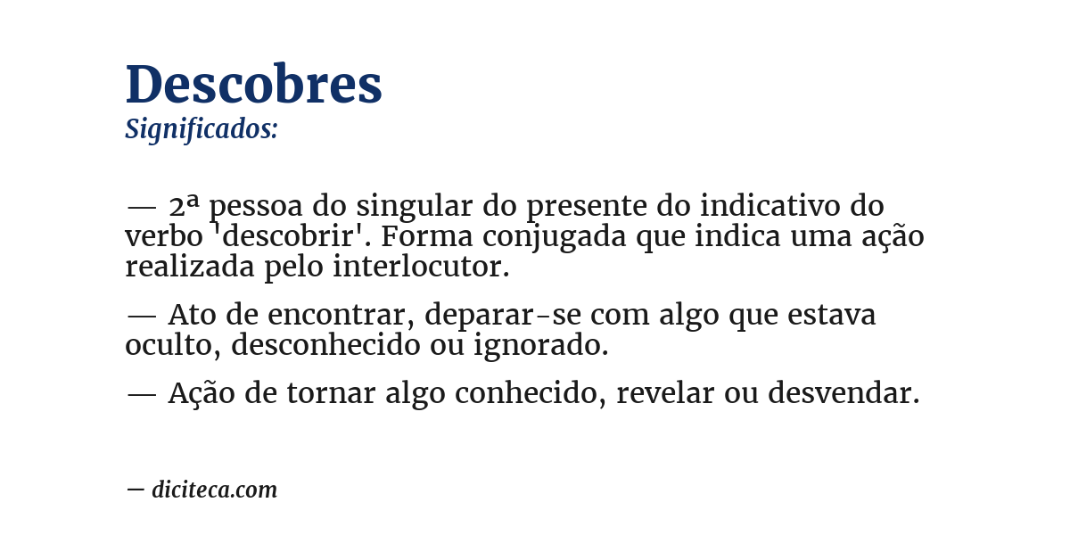 Significado de descobres