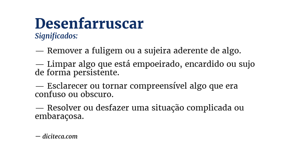Significado de desenfarruscar