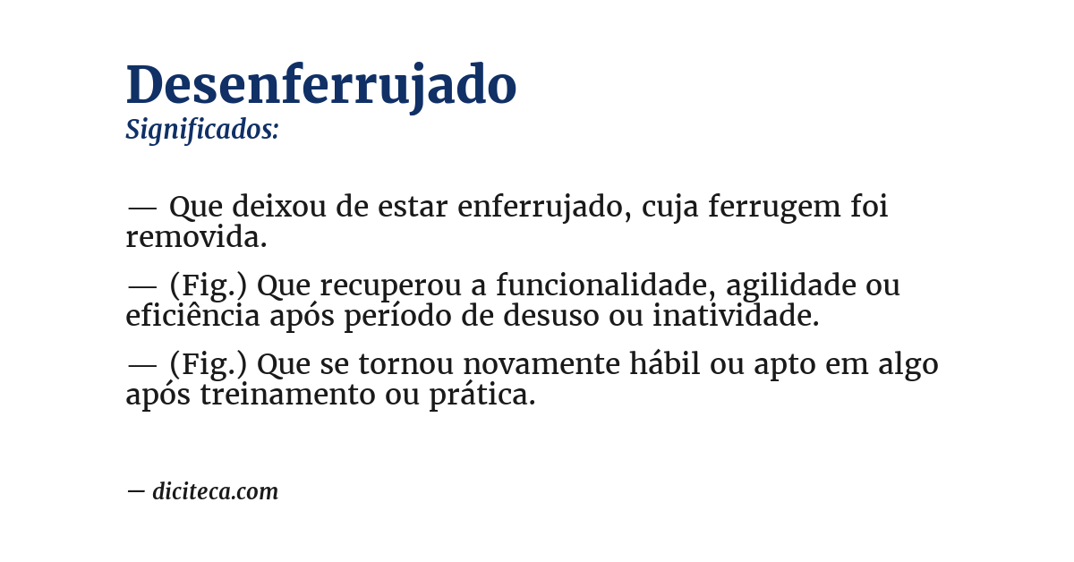 Significado de desenferrujado