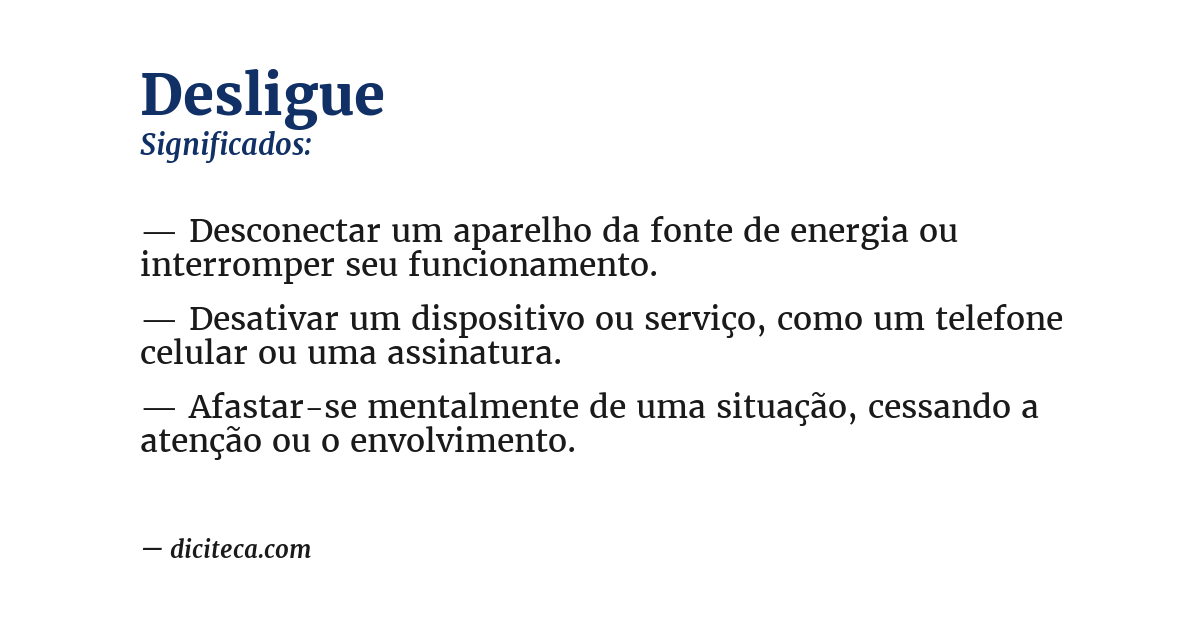 Significado de desligue