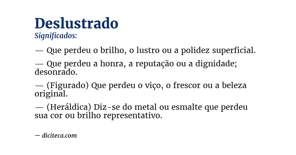 Significado de deslustrado