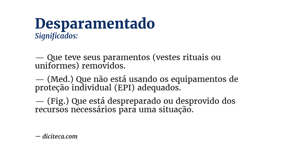 Significado de desparamentado