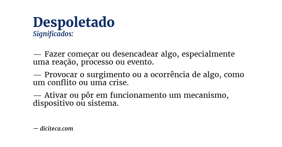 Significado de despoletado