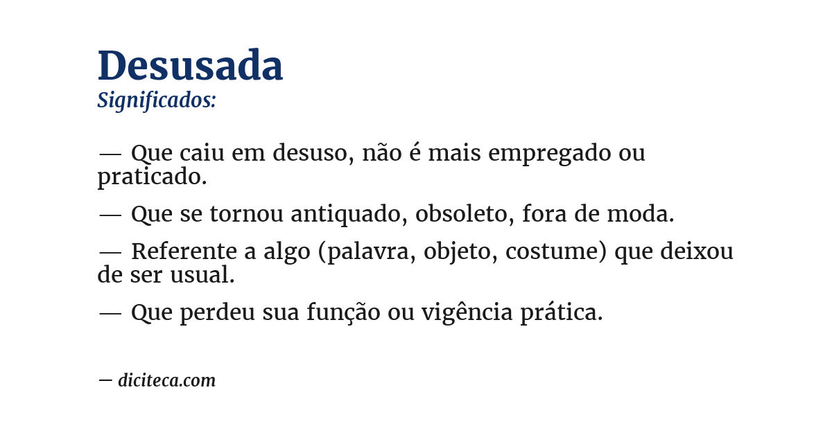 Significado de desusada