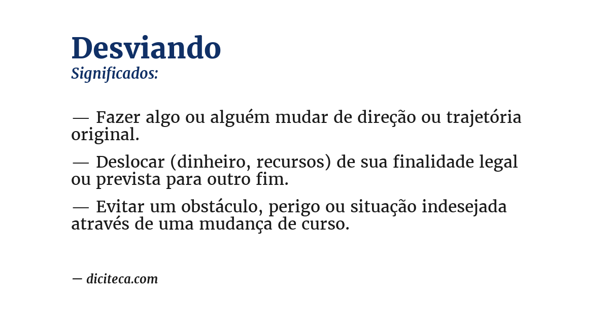 Significado de desviando