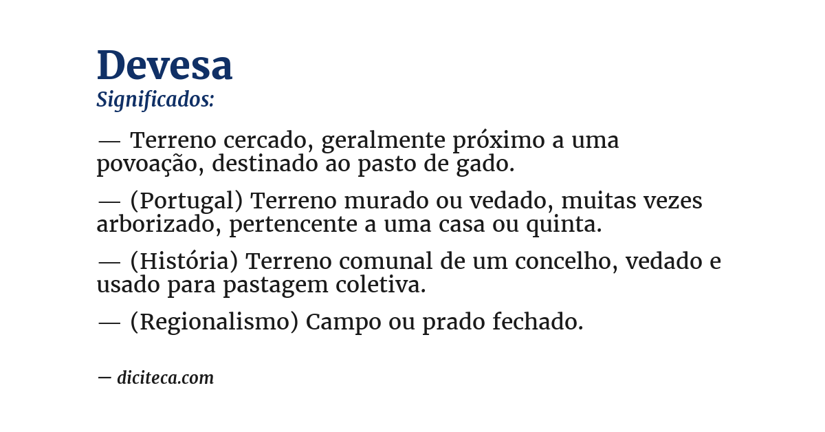 Significado de devesa