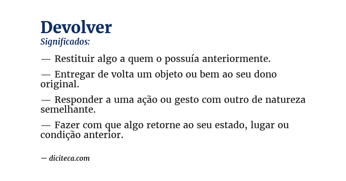 Significado de devolver