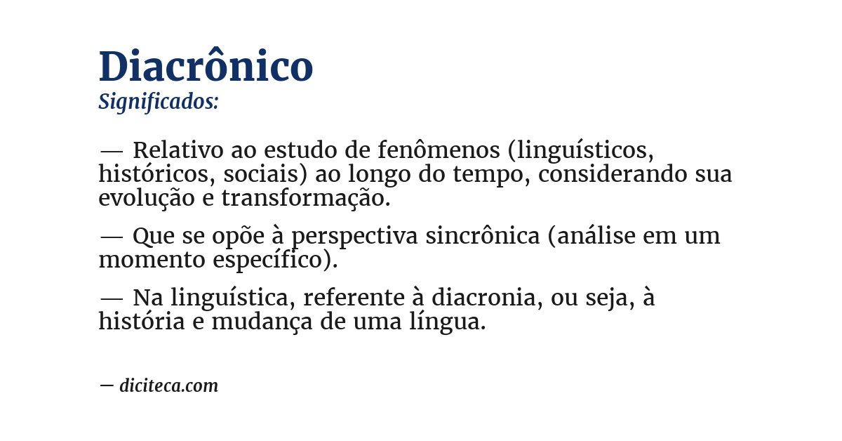 Significado de diacrônico