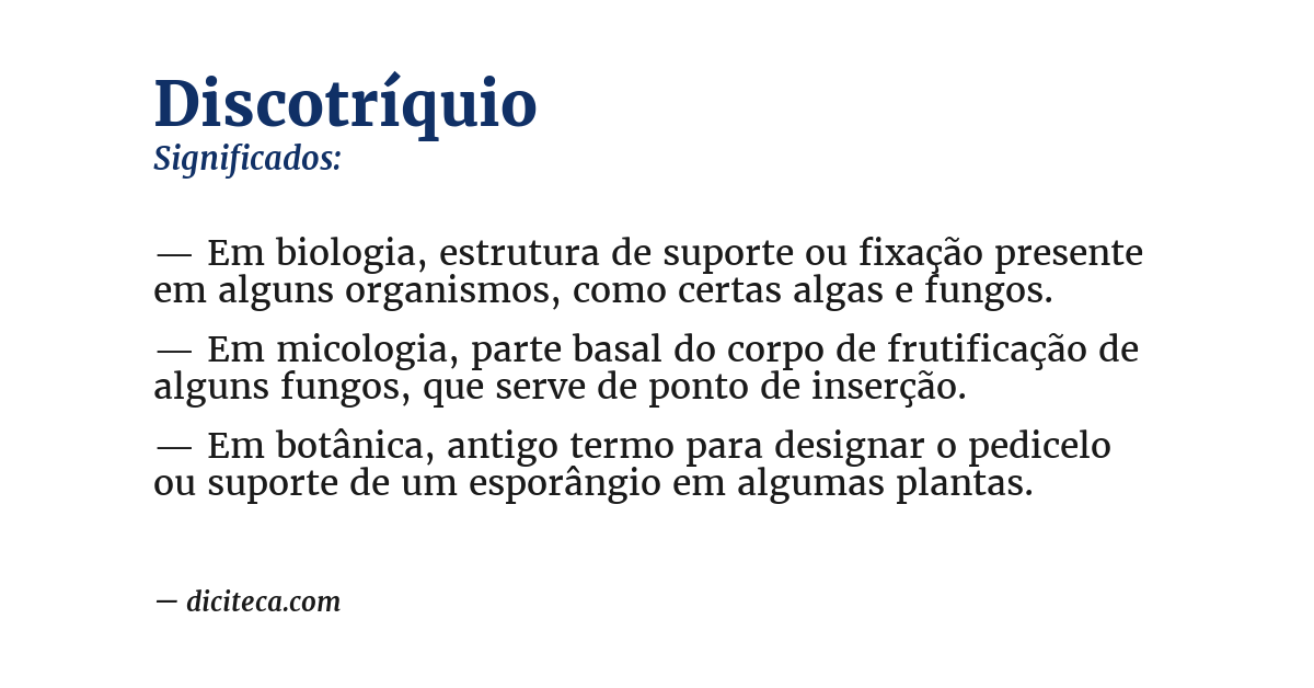 Significado de discotríquio