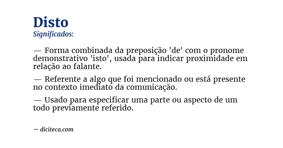 Significado de disto