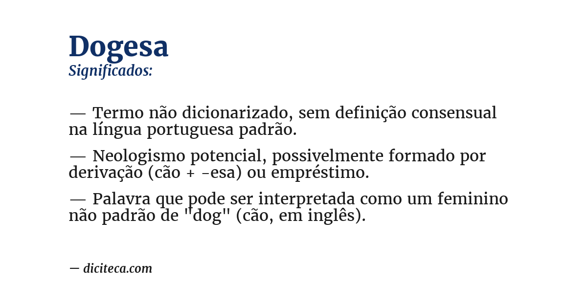 Significado de dogesa