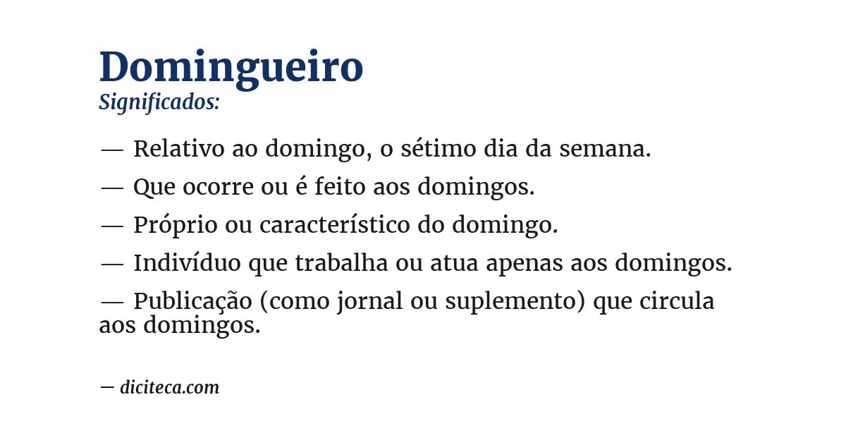 Significado de domingueiro