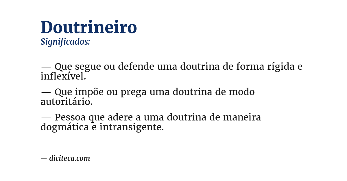 Significado de doutrineiro