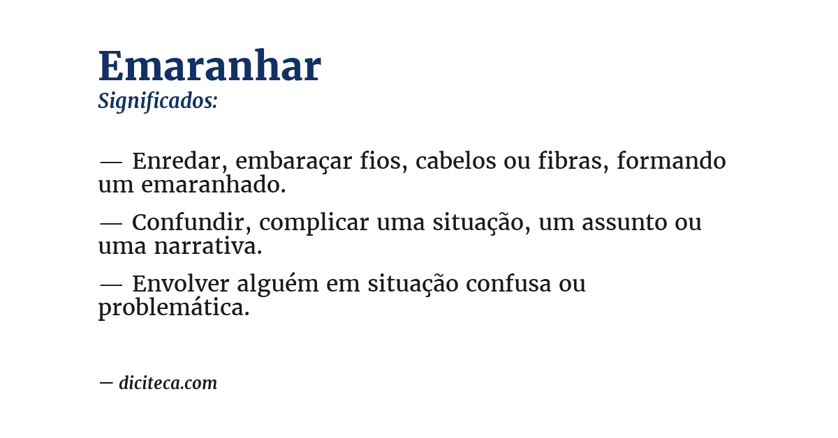 Significado de emaranhar