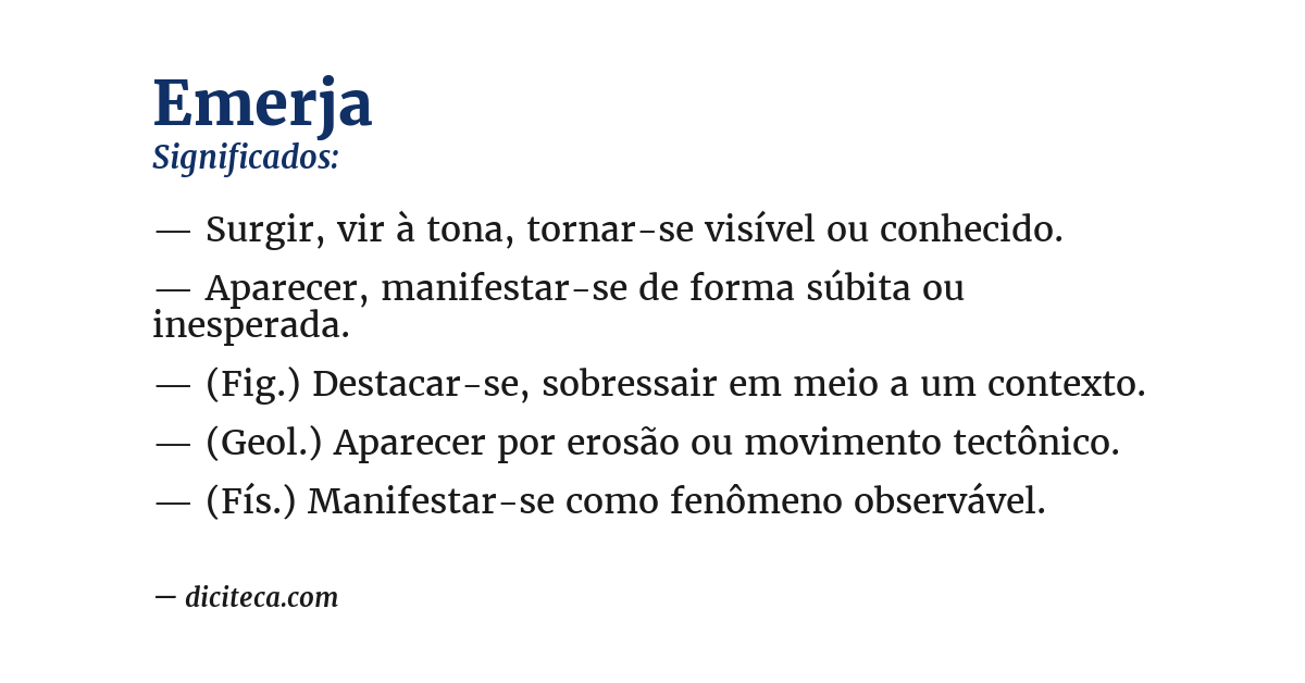 Significado de emerja