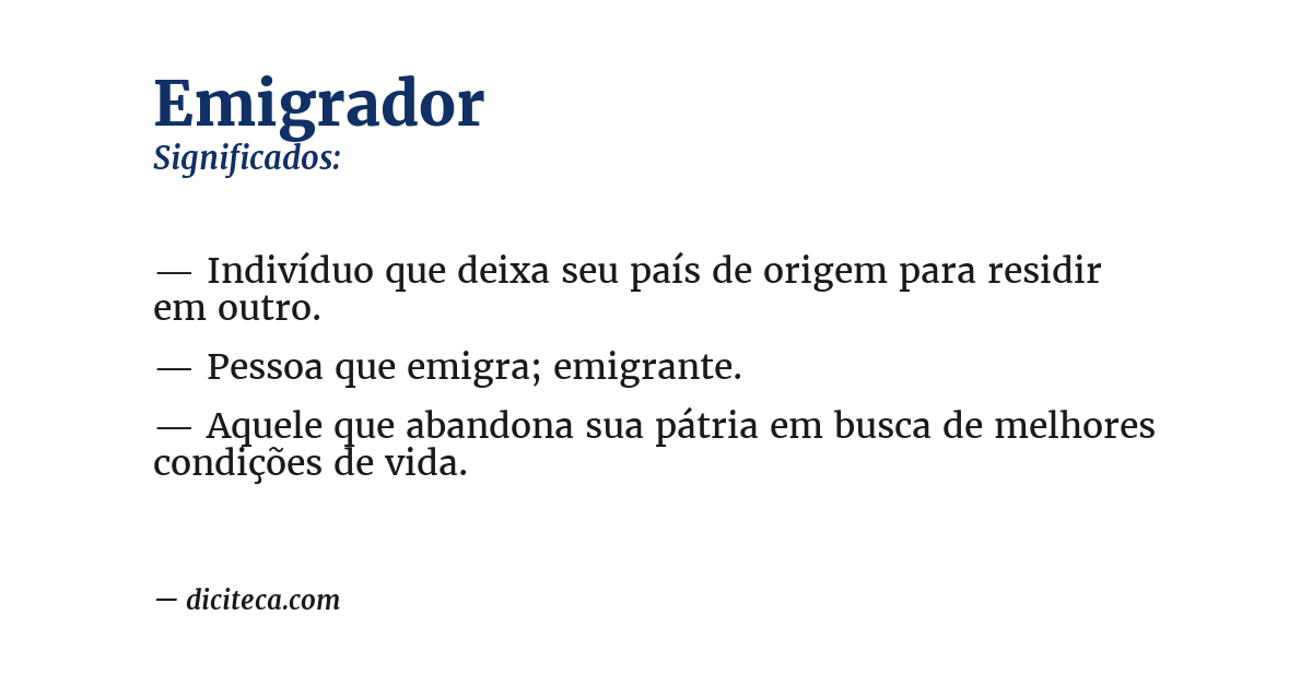 Significado de emigrador