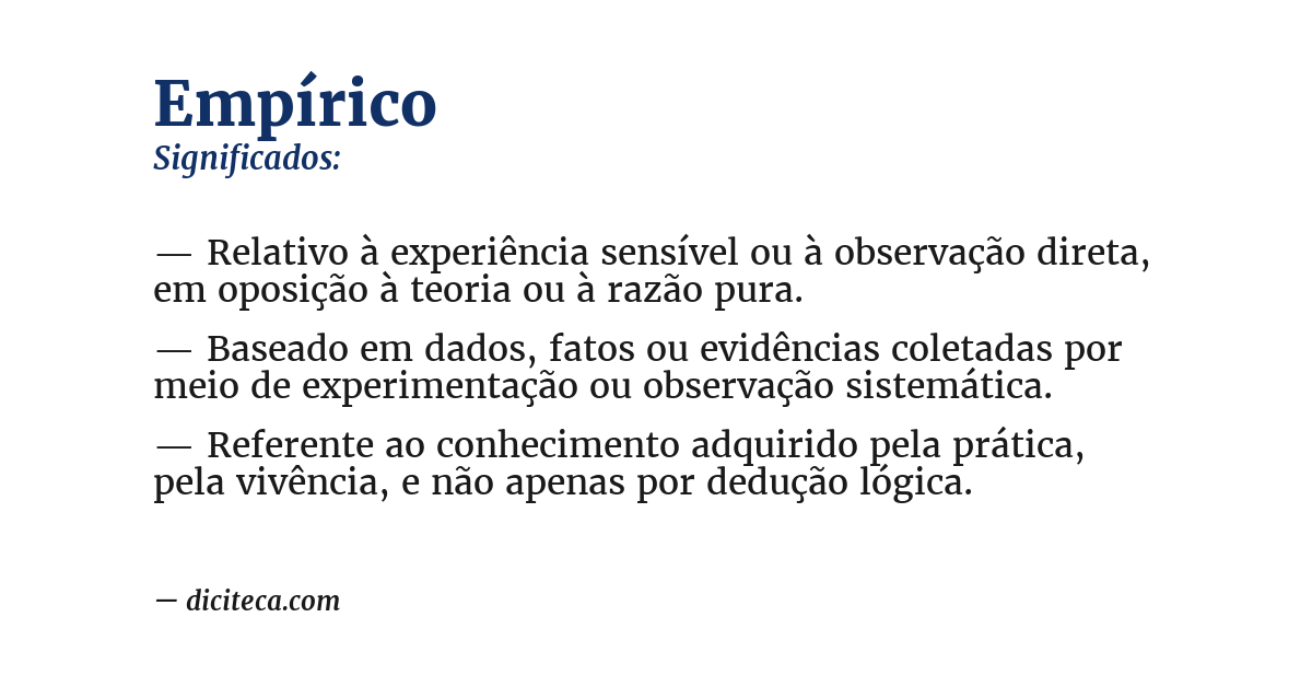 Significado de empírico