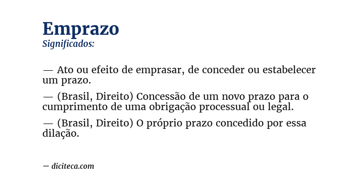 Significado de emprazo