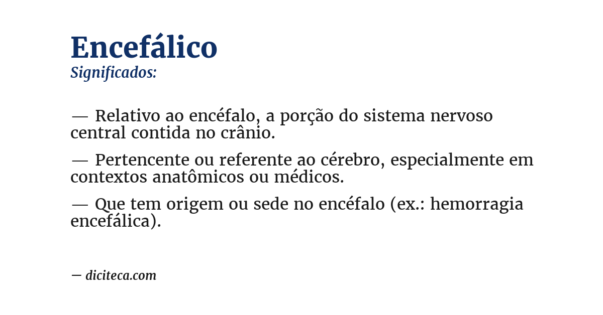 Significado de encefálico