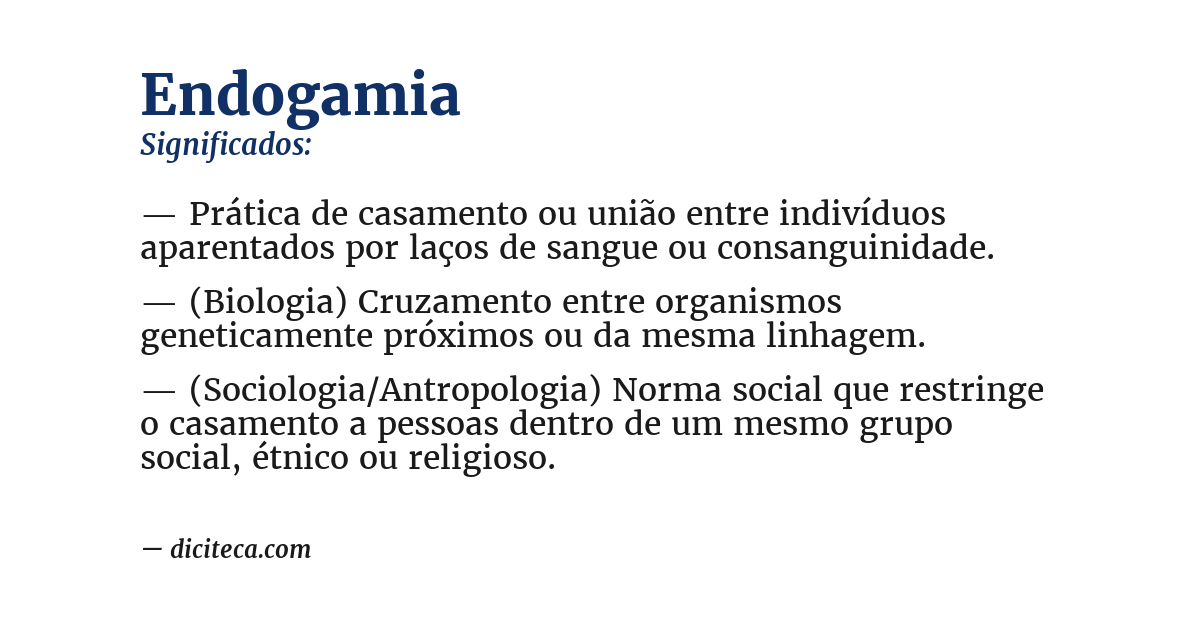 Significado de endogamia