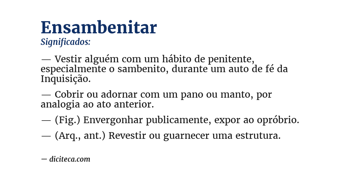 Significado de ensambenitar
