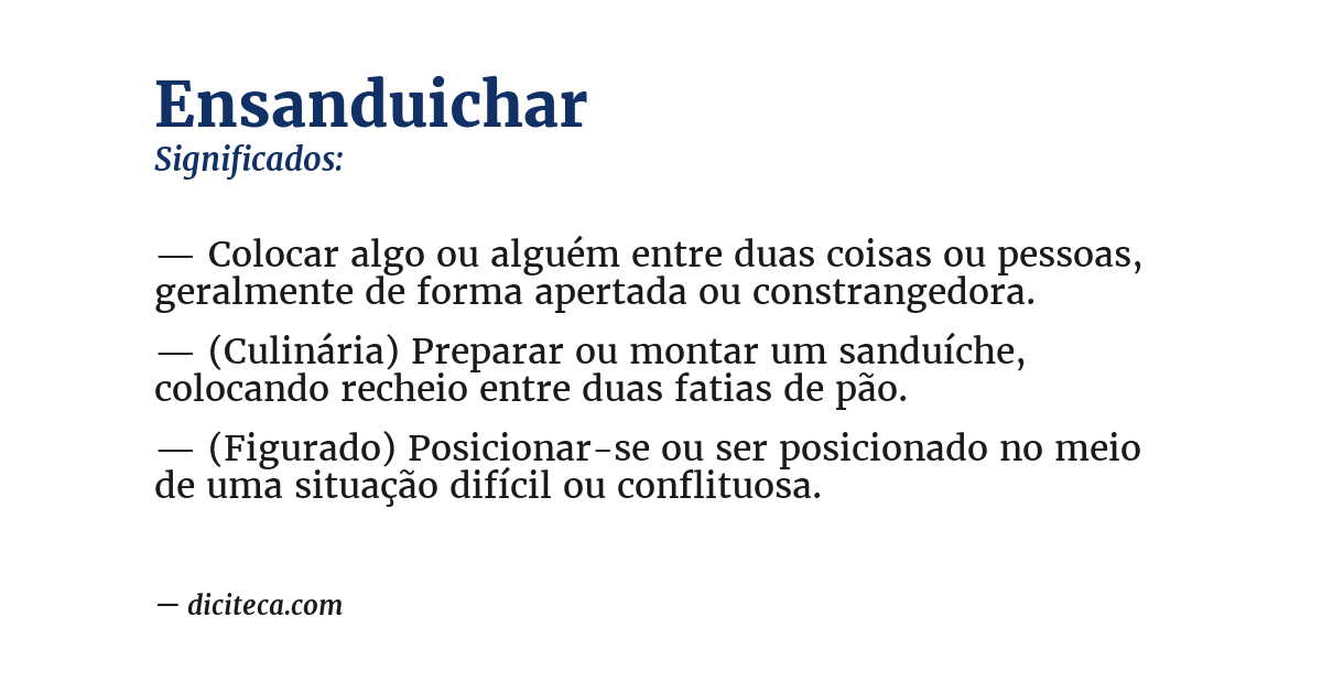 Significado de ensanduichar