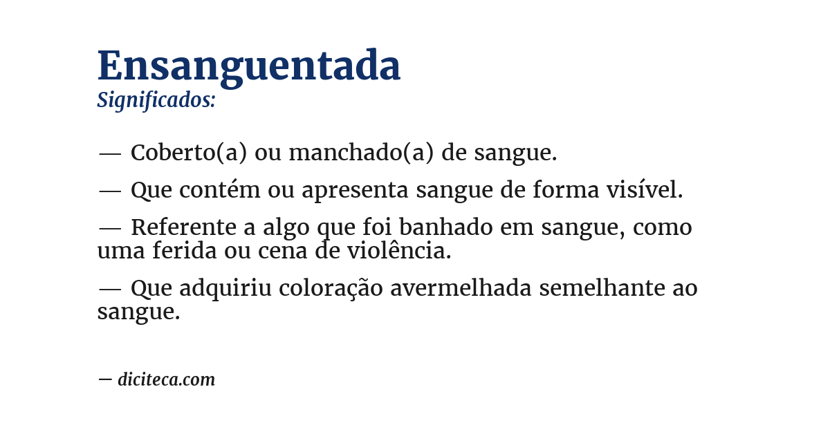 Significado de ensanguentada