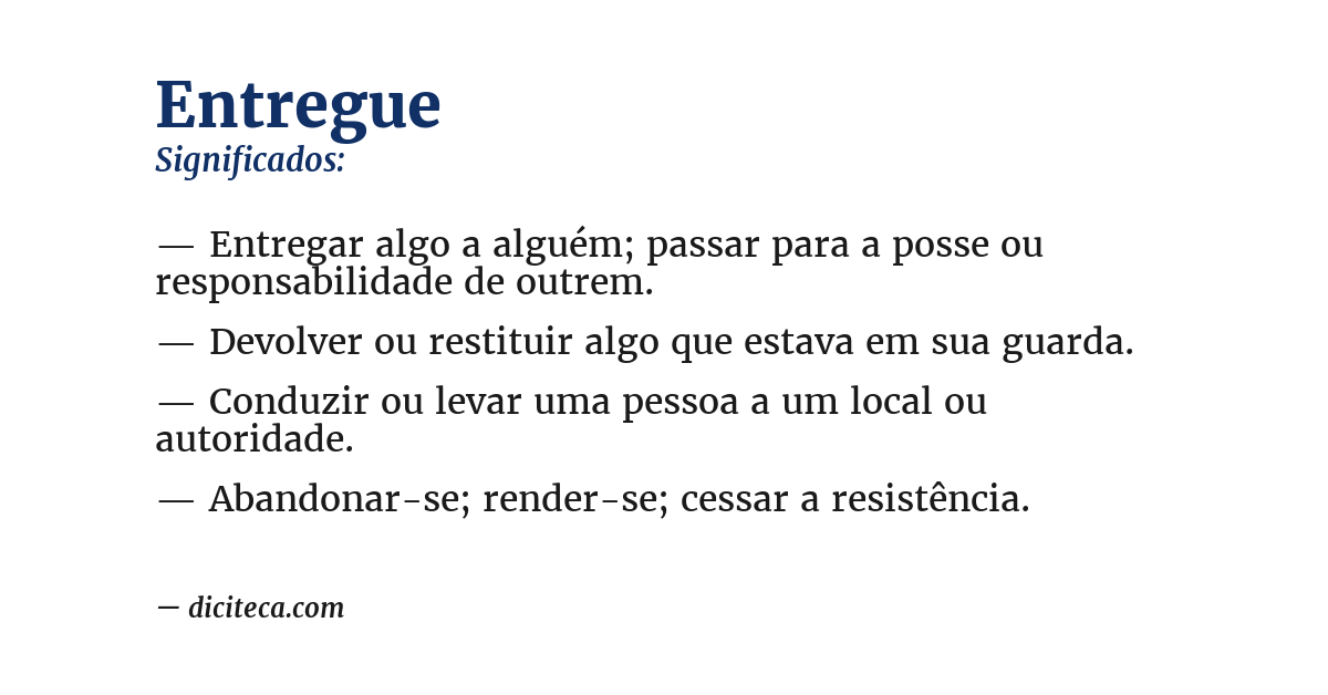 Significado de entregue