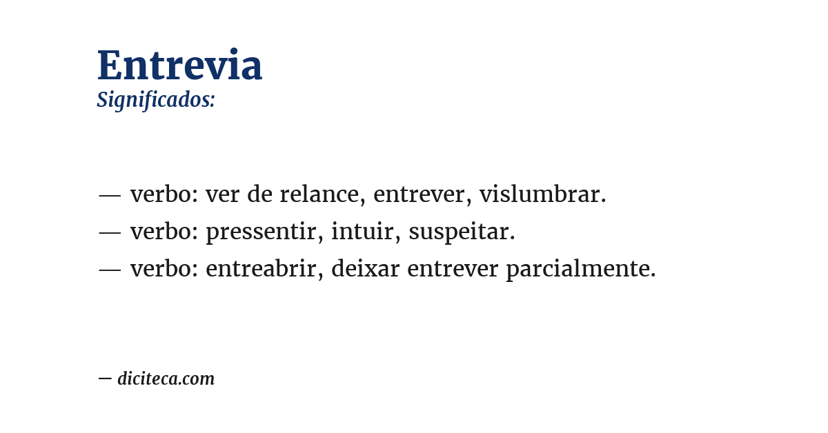 Significado de entrevia
