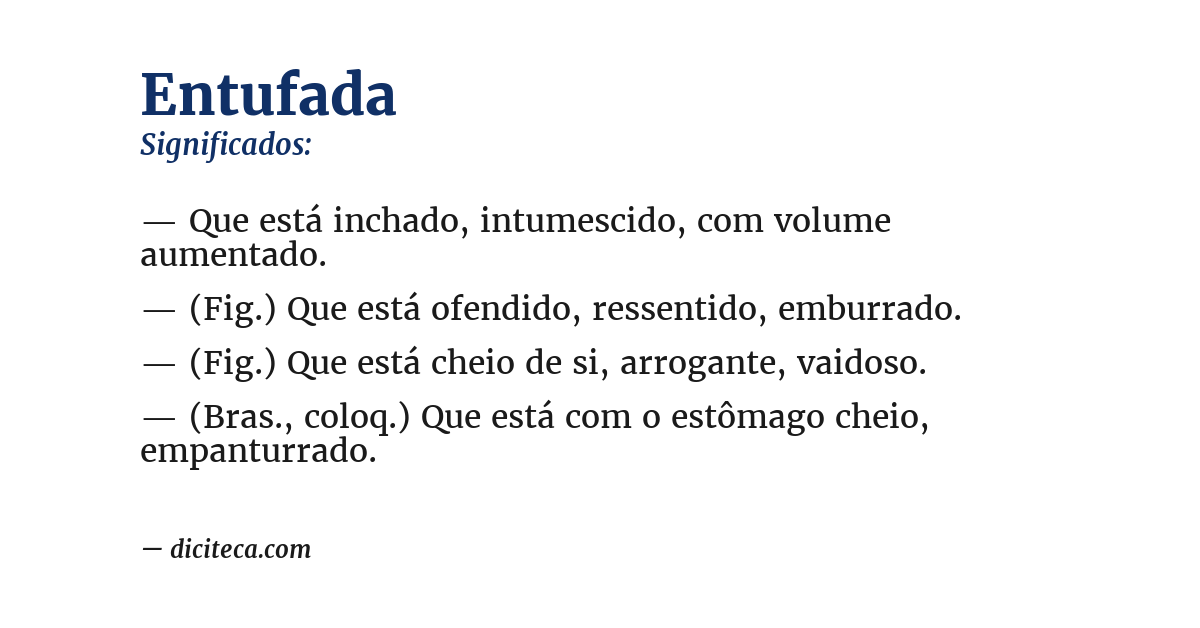 Significado de entufada