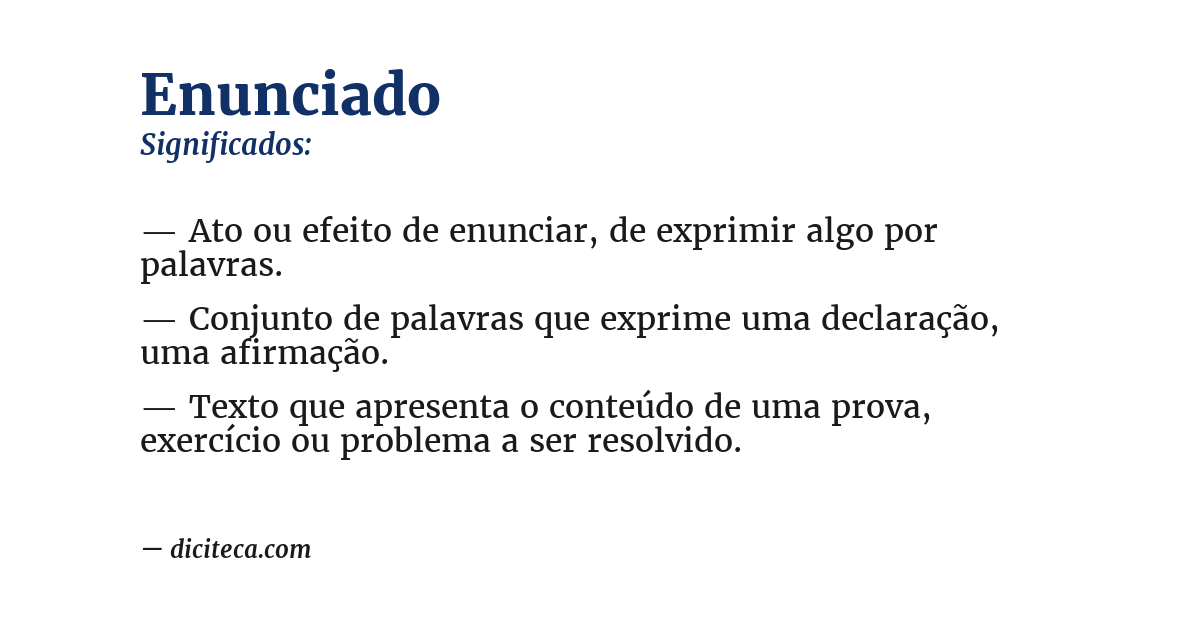 Significado de enunciado
