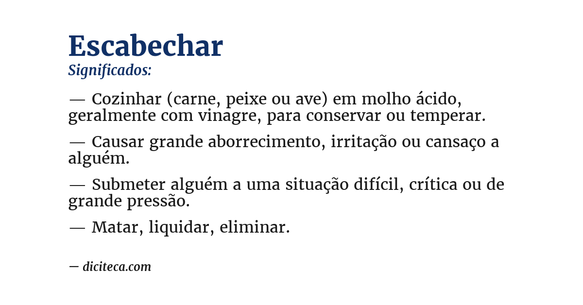 Significado de escabechar