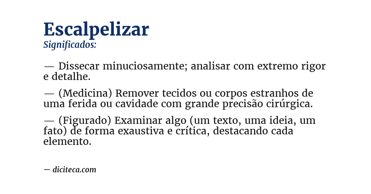 Significado de escalpelizar