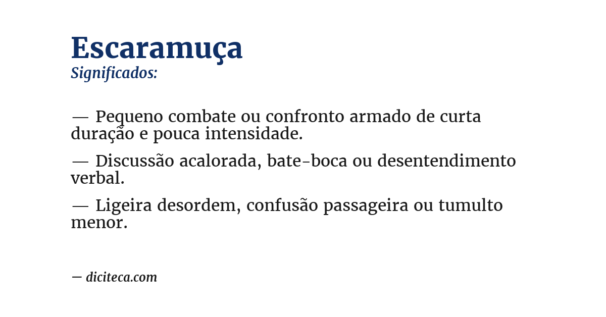 Significado de escaramuça