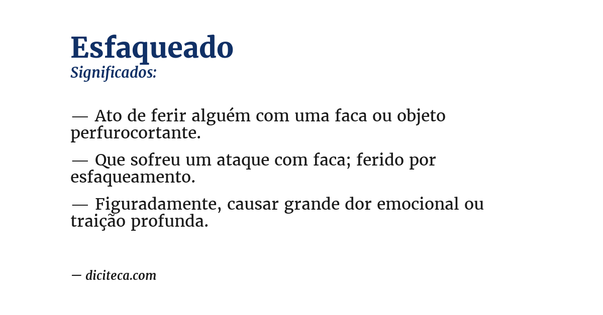 Significado de esfaqueado